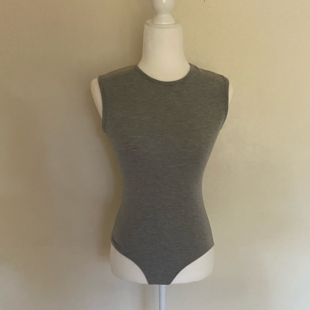 Heather Gray Sleeveless Bodysuit
